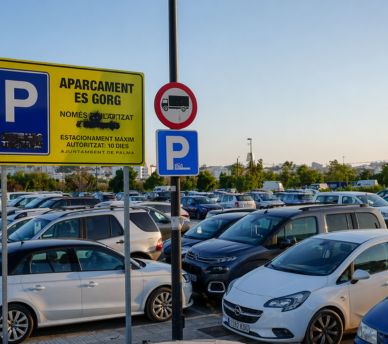Parking Es Gorg en Ibiza ciudad, aparcamiento público gratuito útil para visitar el centro | hostal boutique en San Antonio Ibiza